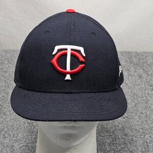 Minnesota Twins TC Logo Baseball Cap Hat 7 1/4 Blue Official On Field Fitted MLB